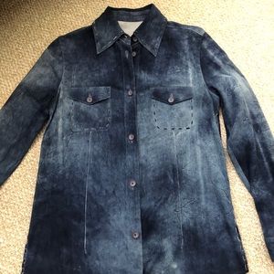 Alberto Bini suede buttoned down shirt